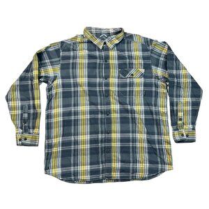 Columbia Mens Omni-Wick Plaid Long Sleeve Shirt Size XXL Button Up Cotton Gray
